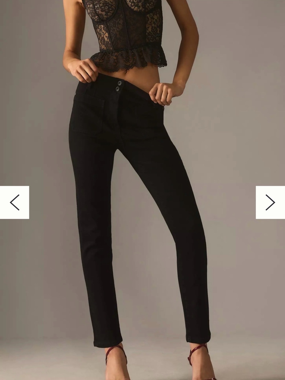 Maeve By Anthropologie Junie High-Rise Slim-Leg Jeans Black Size 27